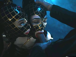 Small Hands and Joanna Angel in a kinky latex threesome