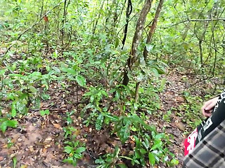 Thai Girls Walking and Talking and Picking Mushrooms in the Forest, Secretly Showing in the Deep Forest Clear Thai Voice