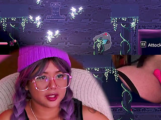 CUTE PURPLE HAIRED GIRL TRIES TO BEAT HENTAI BOSS FIGHT