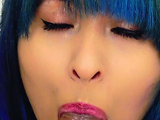Colored Haired MILF Sucks Date's Cock