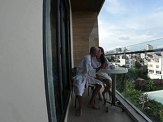 Skinny Korean Couple Hotel Room Handjob & Nude Shower Tease