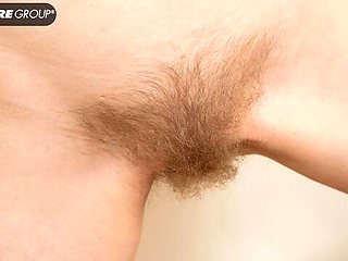 Sexy high-heeled girlfriend Alexa is touching her hungry hairy pussy