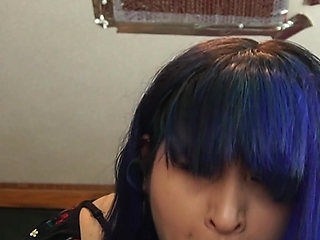 Little Goth Mouth Vs Big Juicy Cock