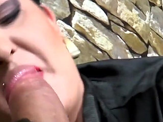 Latex chick with tattoos fucks hard with her fucker