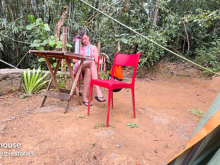 Naughty Woman Gives a Blowjob and Rides a Stranger at the Campsite.
