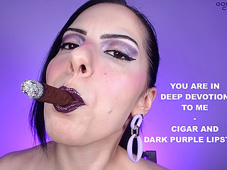 You Are in Deep Devotion to Me - Cigar and Dark Purple Lipstick