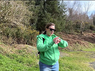 Desperate Outdoor Wetting Jeans on the Public Trail