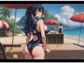 Bluring The Walls [ Romance Hentai Game ] Ep.6 Wet Dreams With Horny Crowd On The Beach !