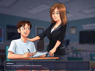 Summertime saga - extra classes are helping big beautifully boobs