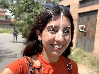 Crazy Girl Sucking Dick in the Bushes - Huge Facial Public Cumwalk