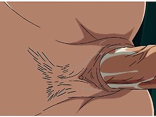 Hentai Anime - Girl Masturbates And Swallows Neighbors Cock With Her Hairy Pussy