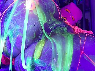 Uv Anal/deepthroat Sloppy Slime Glow Fucking