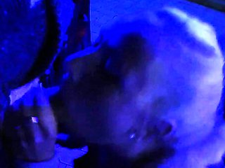 Amateur slut facialed in blowjob group and swallows