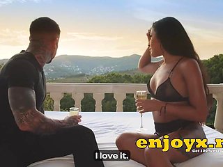 Andrea Retali, a Spanish brunette with long dark-hued hair, passionately indulges in outdoor sex, lovingly referred to as XXX porn, as the sun sets and inflames her horny desires.
