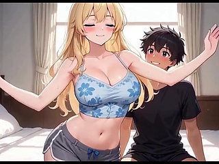 Blonde girl having fun