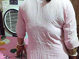 Asian Indian Female Village Young Girl Forplay with Her Boyfriend. Pink Dress, Hairy Vulva and Tight Skin Ass.