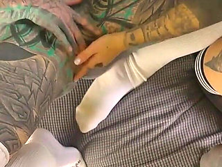 POV Anal Threesome with Tattooed Dick and Thick Goth Babe