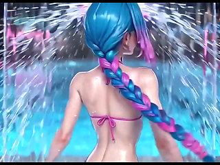 Explicit Jinx Hentai Compilation, Wet Shiny Body, Multiple Poses, Arcane Ai
