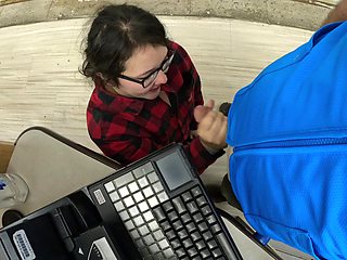 Blowing Him At Work Try Not To Moan