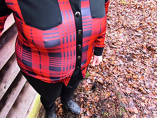 Busty German Babe Gets Her Huge Tits Slapped Red in Public BDSM Punishment