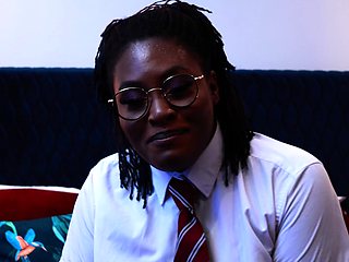 Naughty Student Oshun mocks your small cock!