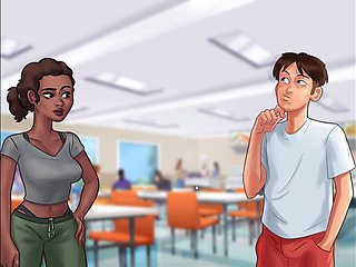 Steamy missionary action in a 2D cartoon with a redhead MILF during summertime saga