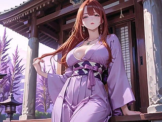 Red-haired Miko! Seamlessly Switching Between the Japanese Garden and the Bedroom, From Lazy Poses to Wet-mouth Teasing.