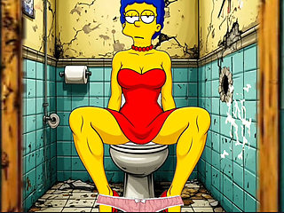 Married Housewife Gets Fucked in a Dirty Toilet. Cartoon Parody