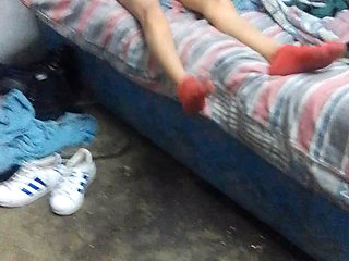 Step Daughter Jerks Her Step Dads Hard Cock to Big for Her Tiny Small Petite 18 Year Old Vergin Pussy