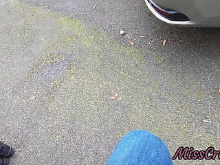 Dick Flash - I Pull Out My Cock in Front of a Hot Girl Between Cars on the Street and She Helps Me Cum - Real Very Risky