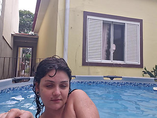 Your Slut Neighbor Showing Herself in the Pool