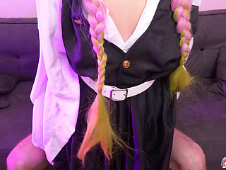 Bella Grey Cosplays Mitsuri Kanroji While Getting Ravished by Huge Cock