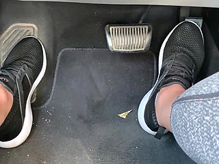 Pedal Pumping in Tennis Shoes by Ivys Feet