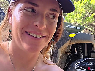 Redhead Trys on Sheer Lingerie Outside in Boots