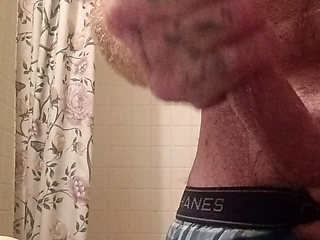 Stroking my hard cock