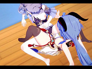 Genshin Impact Hentai Yuri - Ganyu and Kequing Lesbian Sex - Japanese Asian Manga Anime Game Porn