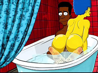 Marge Simpson Cartoon Parody - Horny Housewife Cheats While Cuckold Watches