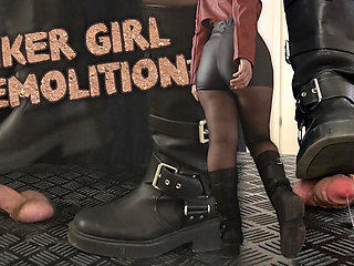 Biker Girl TamyStarly Crushes Your Balls and Cock with Dirty Boots
