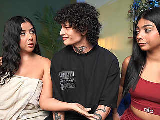 I Give My Stepmom a Relaxing Massage and My Girlfriend Arrives to Complete the Threesome