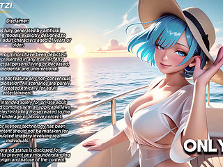 Stunning Blue Wild on a Luxury Yacht at Sunse-haired Beauty Getst
