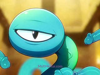 Dangerous Treasure Hunt: Ebony Babe X Crazy Blue Tenta (Hentai Anime)