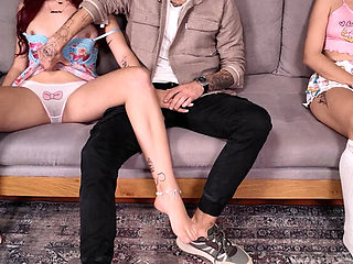 Stepdad Surprise! Innocent Teen Stepdaughter Fingered During Movie Night - Family Taboo