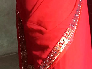 My bald stepbrother wants to fuck me in red saree