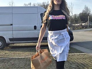 Hot Donut Shop Girl Picked Up From Work - First Date Ends With Creampie & Deep Throat