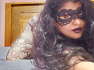 Masked Curvy Wife Waiting in Sexy Lace Lingerie for her Husband