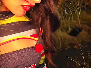 Latina Has a Rich Squirt on Halloween