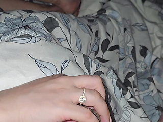 Step mom with sexy nails asslep with hand on step son dick