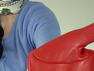 Today Is Your Cum Day! Sniffing Red Leather Gloves, Lady Victoria Valente