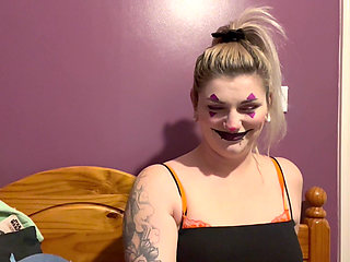 Clown Step-sister Spots You Creeping JOI Game
