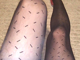 Teasing My Pattern Black Pantyhose